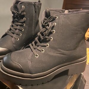 Torrid Black Combat Lace-Up Boots